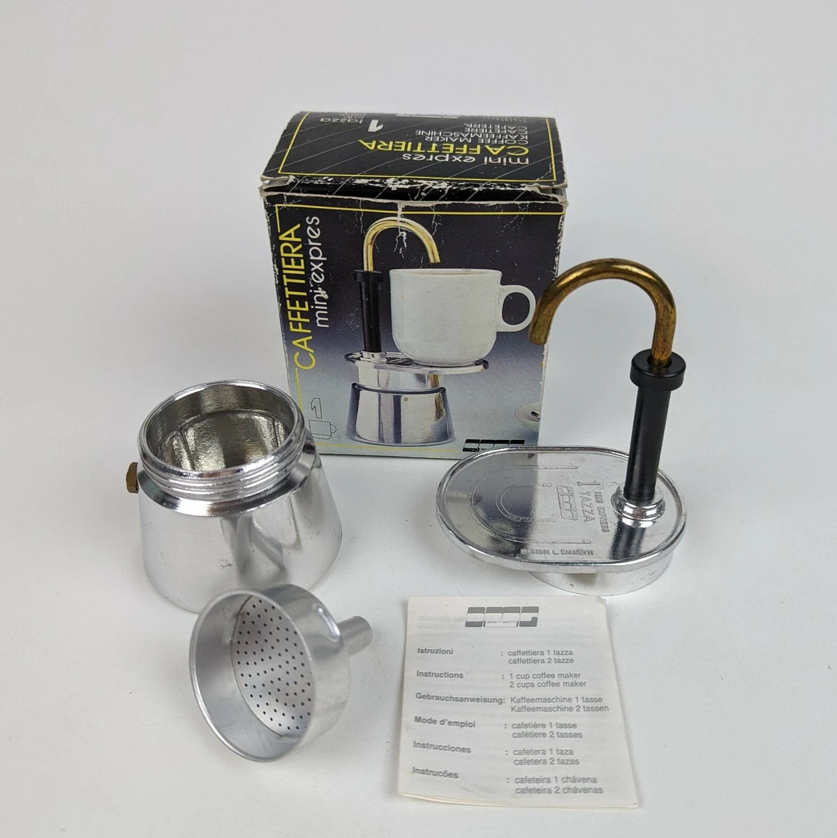 Bialetti 2 Cups Mini Express BLACK Stovetop Espresso Maker