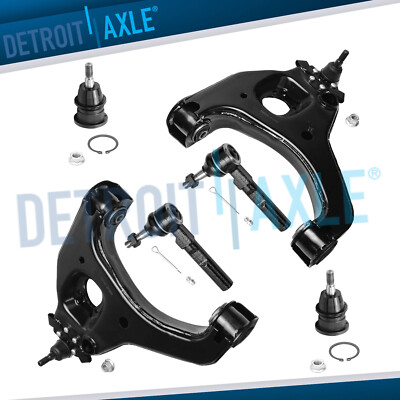 RWD 6pc Front Lower Control Arms Tie Rod Kit for Chevy Silverado GMC Sierra 1500