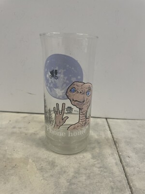 Vintage ET Phone Home Glass Cup Phone Home Pizza Hut 1982 Extra Terrestrial