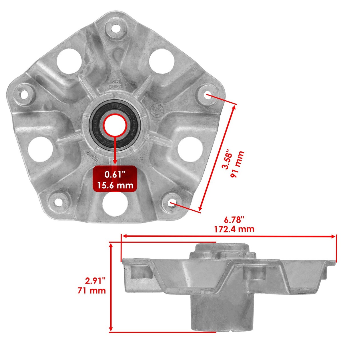 Spindle w/ Shaft & Pulley for Murray 455962MA 55962MA 455962