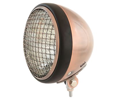 7'' Bottom Mount Motorcycle Headlight Spotlight w/ Grill Bronze Black H4 Halogen
