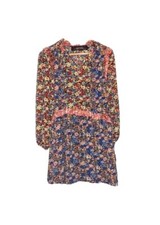 M/L Code x Mode Peasant Boho Long sleeve Tunic Sheer floral Shift dress pockets