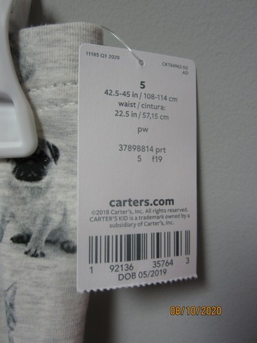Carter's Youth Girl Puppies & Kittens Print Leggings Size 5 - Picture 3 of 4