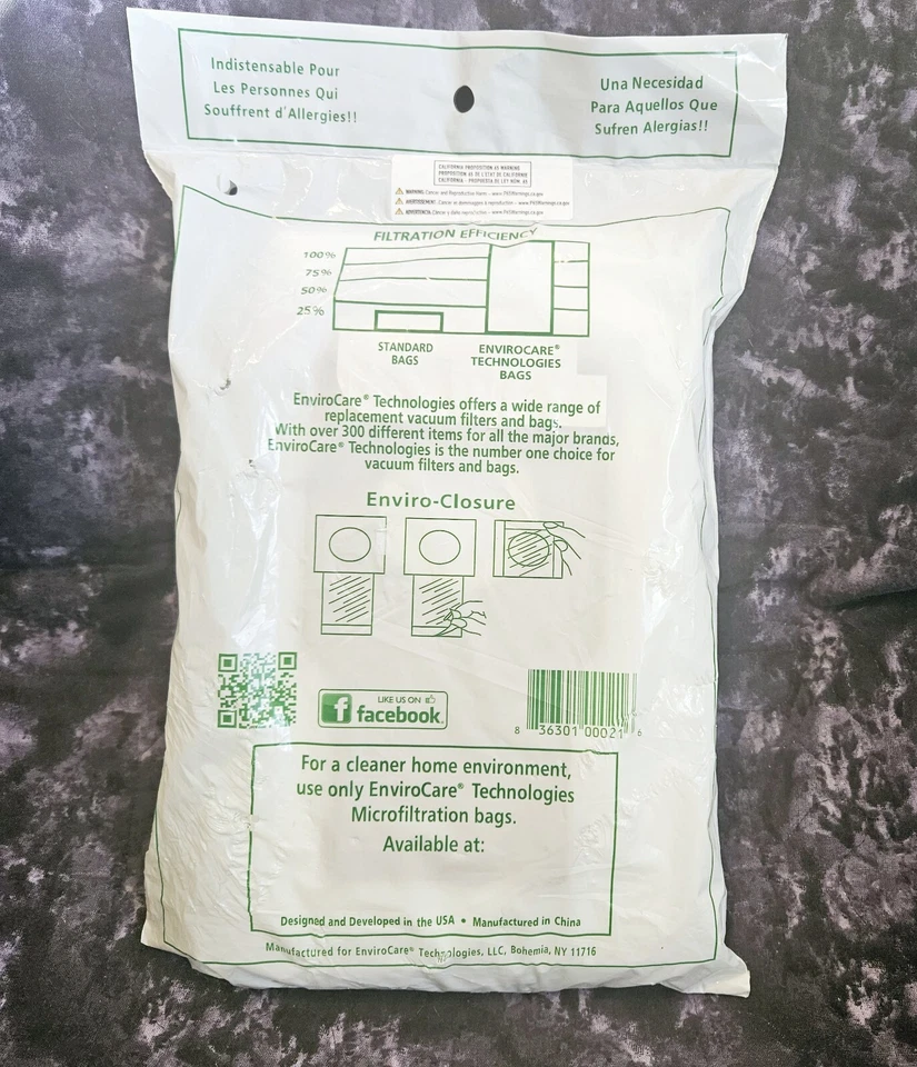Kenmore Cloth Upright Anti-allergen Vacuum Bags EnviroCare Fits Types U L O/ 506 - Image 2 of 4