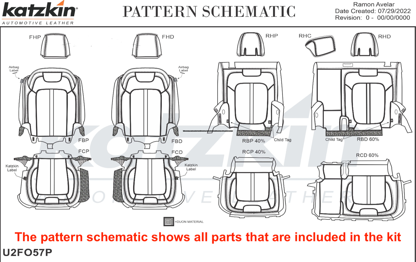 LUNAR GRAY & BLUE KATZKIN LEATHER SEAT COVERS FOR FORD BRONCO FULLSIZE