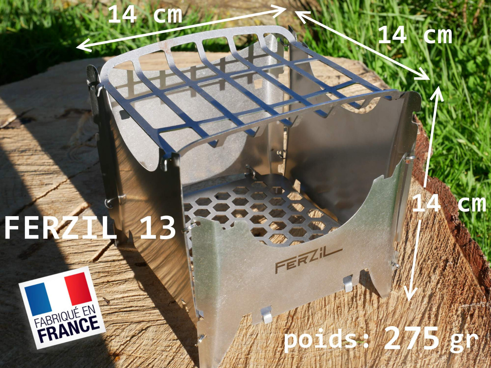 Réchaud à bois de bivouac Ferzil 13 pour cuisiner en bushcraft