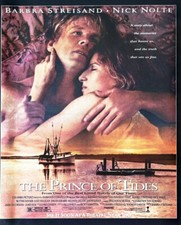 1991 BARBRA STREISAND NICK NOLTE Vintage Print Ad Prince of Tides Movie