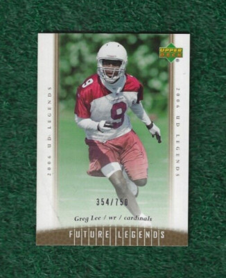 GREG LEE - PITT PANTHERS - 354/750 - 2006 UPPER DECK LEGENDS ROOKIE CARD # 142