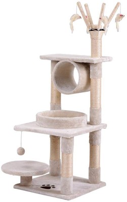 Yaheetech Haustier Katze Spielbaum Turm Kratzbaum, beige