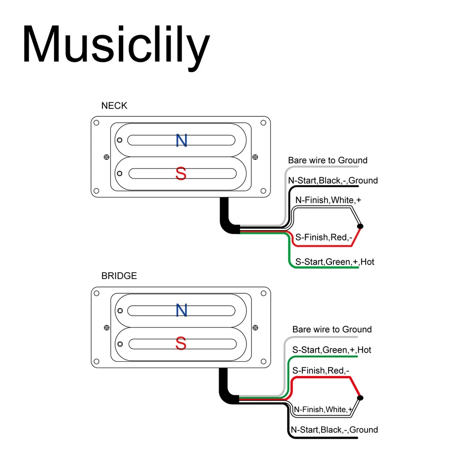 Conjunto de captadores de ponte de pescoço de guitarra Artec HXTN preto trilho quente duplo cerâmica Humbucker - Imagem 3 de 4