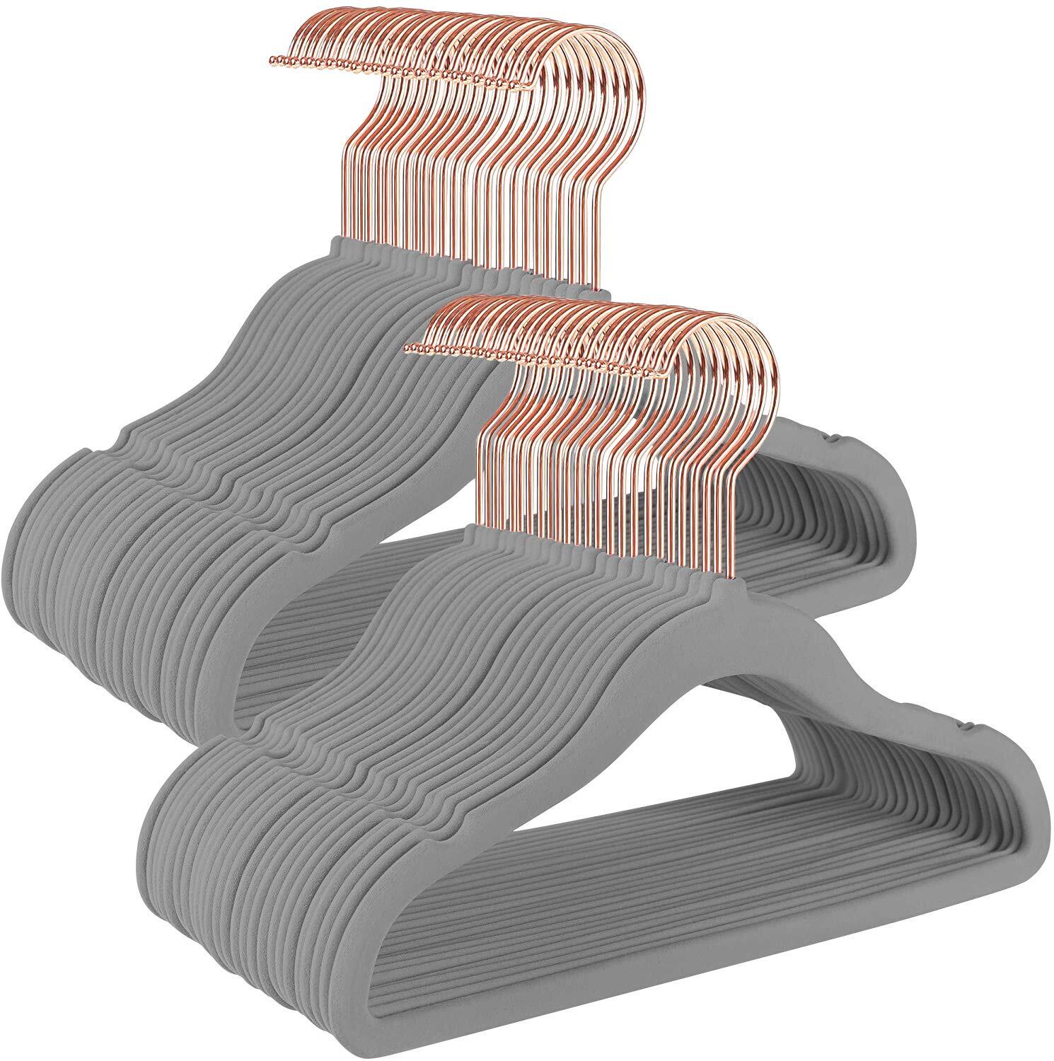 Baby Velvet Hangers Non-Slip Baby Clothes Hangers, 11.8” Inch 50 Pack Space S...-image