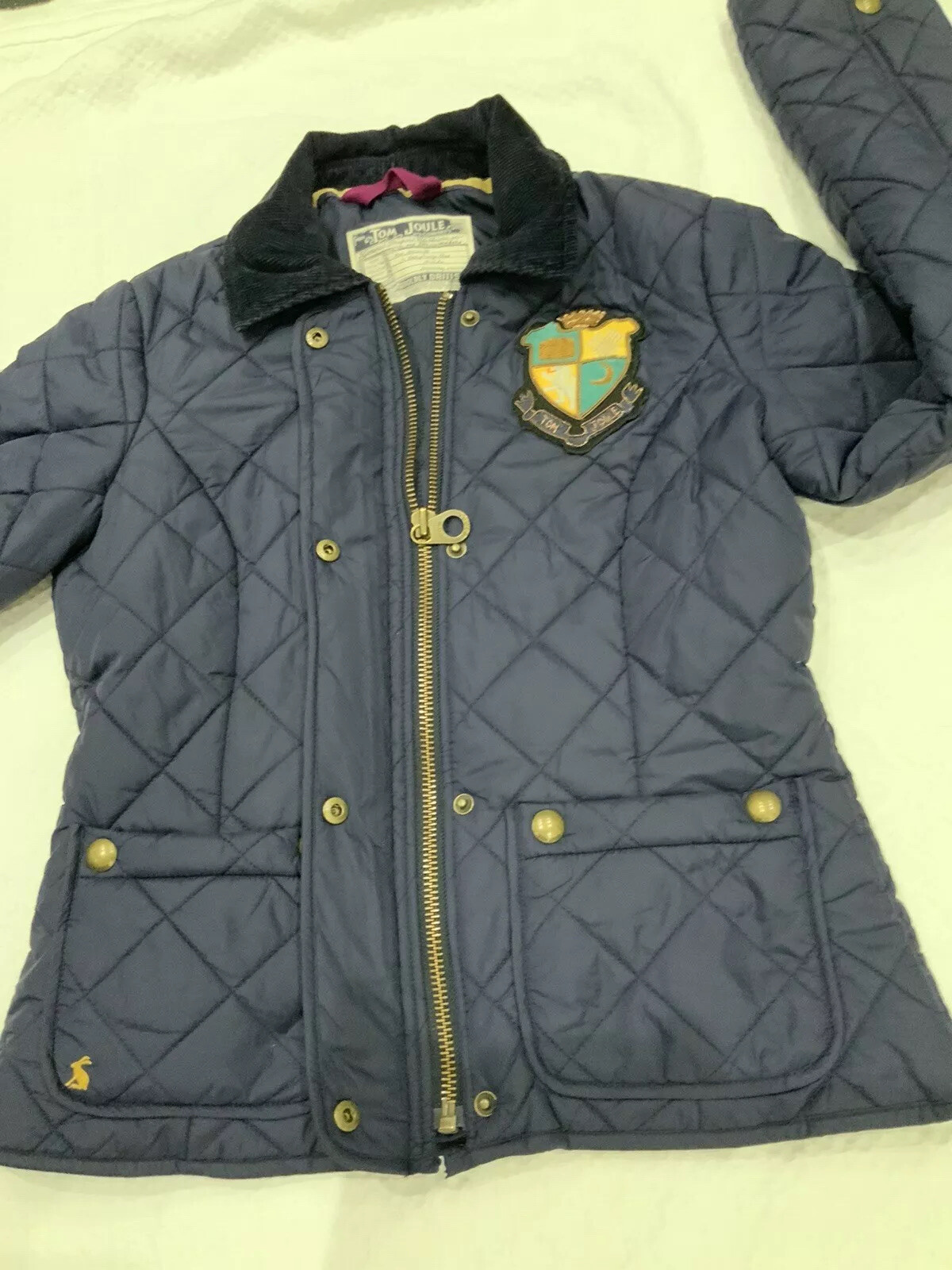 Women’s Tom And Joule Blue Quilted Jacket Size 10 Gem