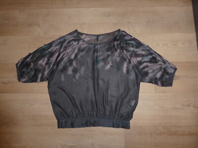 VERO MODA Chiffon Schlupf Bluse Locker Sitzend Fledermaus Seide? Gr.S *w.NEU* R0