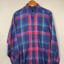 Vintage 90s Men’s Plaid Shirt Large Windowpane Holt Renfrew Highend Grunge