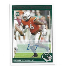 2024 Score Football Leonard Taylor III RC Auto New York Jets Autograph #396