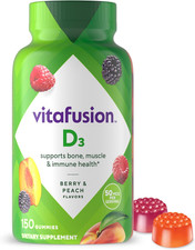Vitafusion Vitamin D3 Gummies - Berries  Peach - 75 Day Supply - 150 Ct