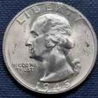 1945 S Washington Quarter 25c Silver BU UNC GEM Brilliant Uncirculated #97224