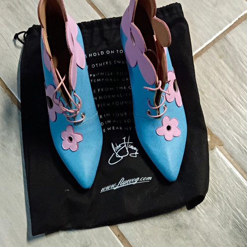 John Fluevog Tauri Flower Ankle Boots size 7.5