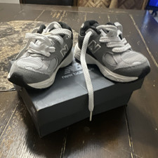 New Balance 740 Bungee Lace Kids Sneakers Gray White Black US 8 M EU 25