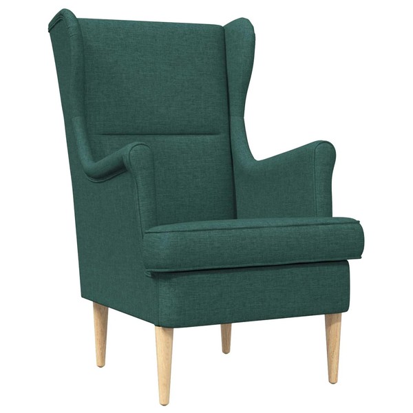 Sessel DunkelgrüN Stoff Polstersessel Wohnzimmer Lesesessel Retro Design-image