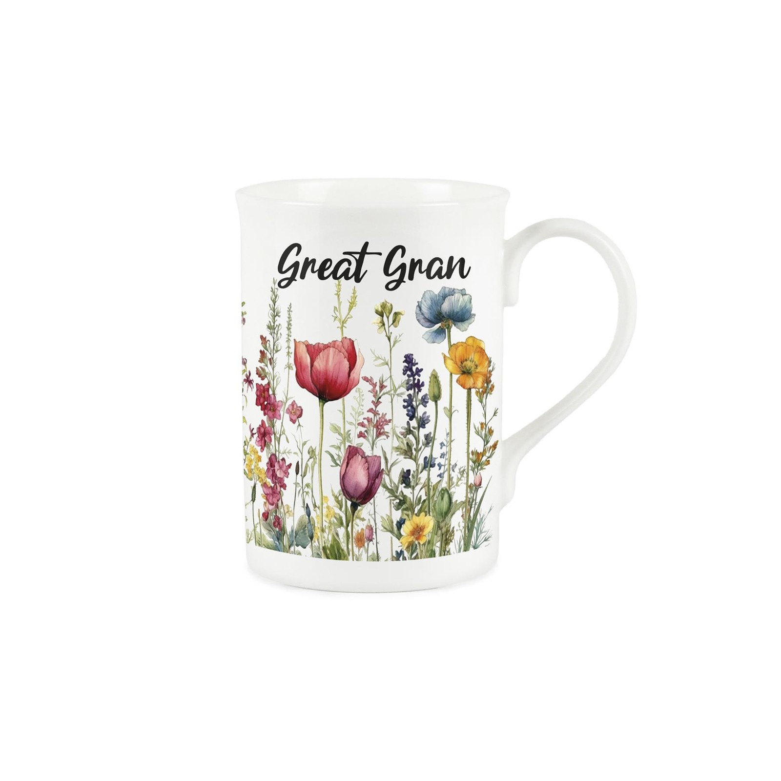 Wildflower Great Gran Mug - Floral Meadow Bone China Mug Coffee/Tea Present Gift