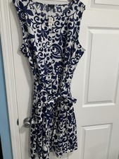 Talbots Shirt Dress Sz 22  Floral Cotton Poplin Midi Belted Pockets Resort NWT