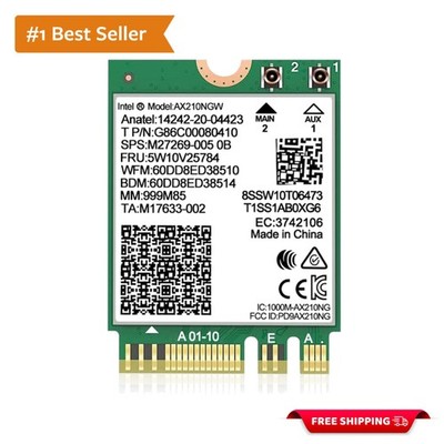 Upgrade to Bluetooth 5.3 - Intel AX210 WiFi 6E Network Adapter for Windows 10/11
