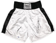 Muhammad Ali & Joe Frazier Signed White Everlast Boxing Trunks PSA/DNA