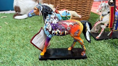 Trail of Painted Ponies Crow Fair Native American Resin Horse Figurine
