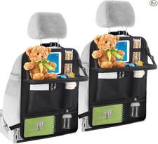 2 Pcs Backseat Car Organizers with Car Tray, Back Seat Car Organizer for Kids Ki