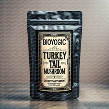 Bioyogic Turkey Tail Mushroom Capsules 500mg organic pure  health supplement