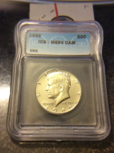 1966 KENNEDY HALF DOLLAR ICG-MS64 CAM SILVER