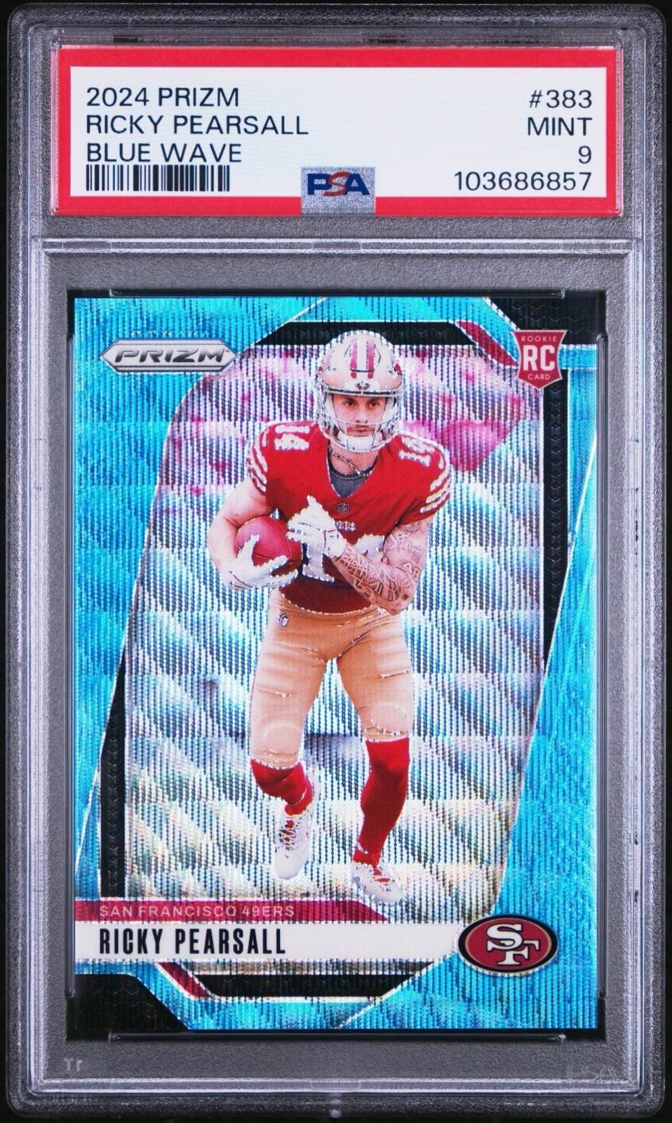2024 Prizm Blue Wave /230 #383 Ricky Pearsall RC PSA 9 MINT SAN FRANCISCO 49ers