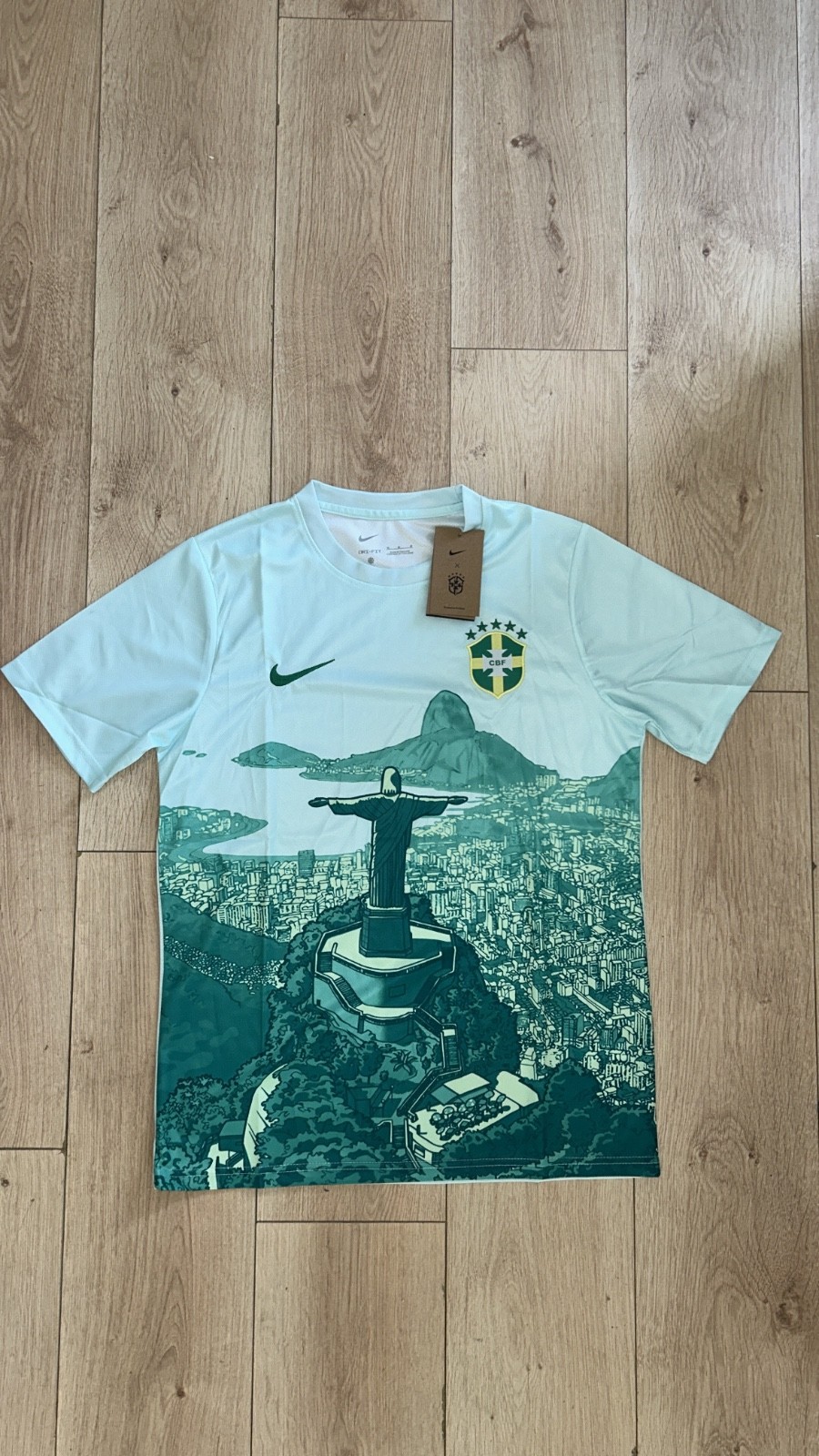 Maillot Brésil CBF Christ Rédempteur Concept Vert taille M pour homme