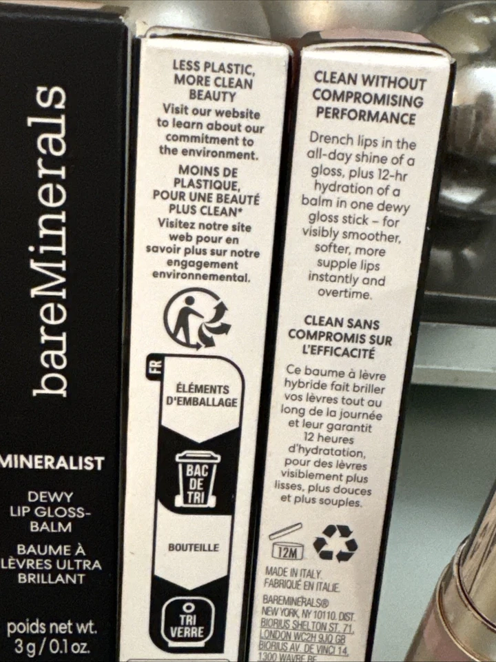 Brillo de labios 3 Bare Minerals Dewy a la sombra DREAM. Bandeja de entrada nueva.  ¡Tienes 3!! Foto 3 de 3