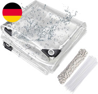 Transparente Plane Mit ÖSen 420G/M² 2X4M, Abdeckplane Zeltplane Wasserdicht Mit