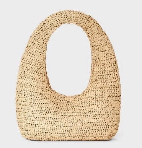 Universal Thread - Casual Raffia Boho Shoulder Bag, Beige, NWT!