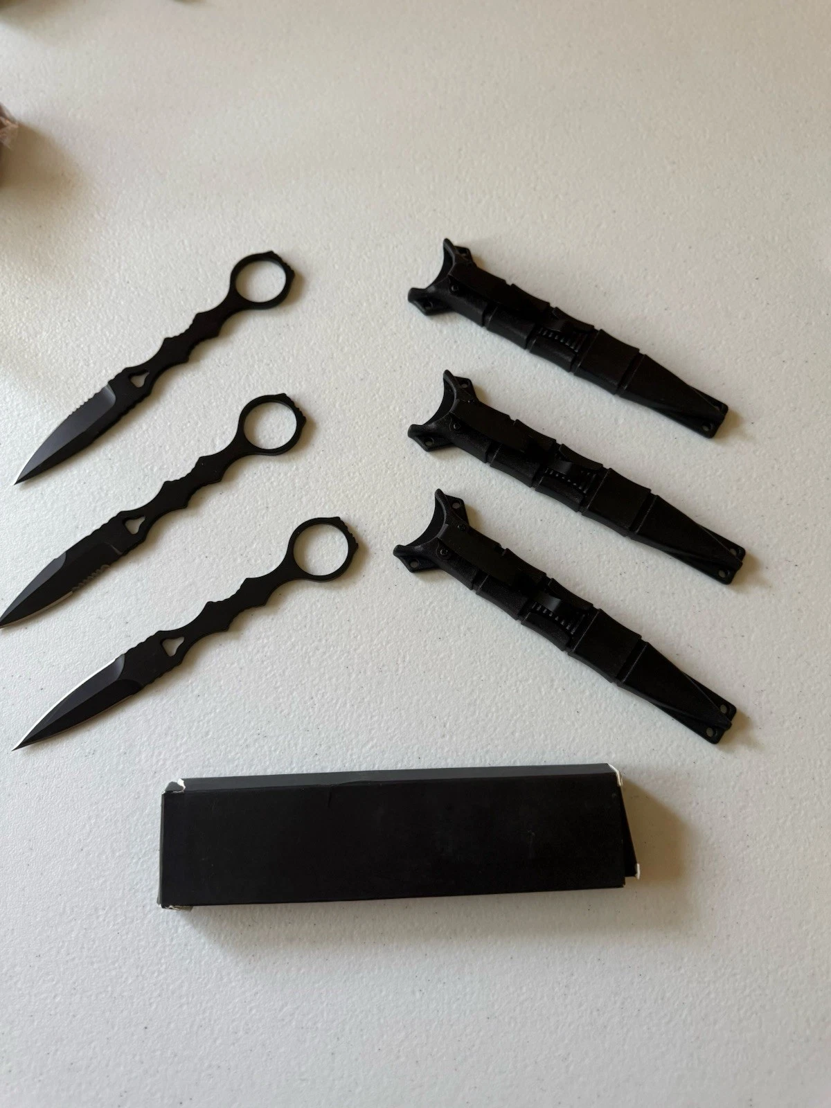 Lot of 3 - New Tactical Dagger 440C Fixed Blade Knife Hunt Camp Survival Knife