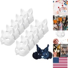 Customizable White Cat Masks - Creative Therian Masks for Kids  Adults