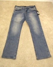 NWT True Religion Ricky Single Needle Relaxed Straight Denim Jean Mens 33 x 34