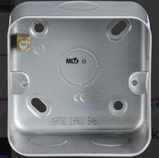 Knightsbridge M8700 Metal Clad 1 Gang Surface Mount Back Box 44mm