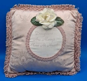 VTG Paisley Applique Rose Daughter Ring Bearer Wedding Pillow Plush 11" Square