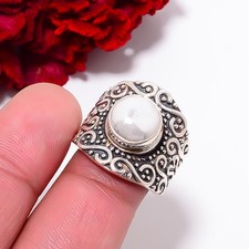 Natural White Howlite - United States 925 Sterling Silver Ring S.6.5 R98326