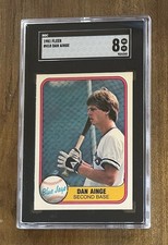 1981 Fleer Dan Ainge Toronto Blue Jays RC #418 SGC 8 NM-MT