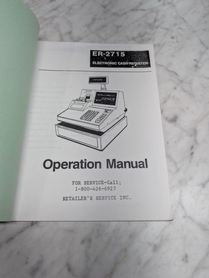 ER-2715 ELECTRONIC CASH REGISTER OPERATION MANUAL OWNERS MAINTENANCE GUIDE BOOK