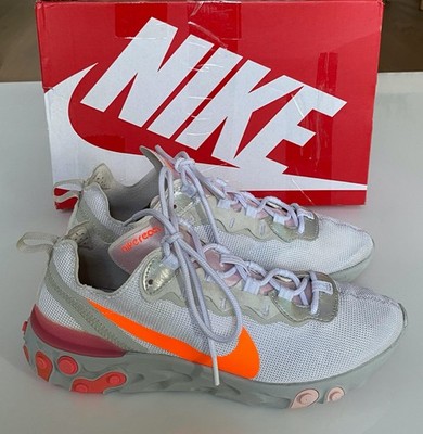 Nike React Element 55 Weiß Orange Pink Damen Sneaker Schuhe Gr. 40 / 41 TOP