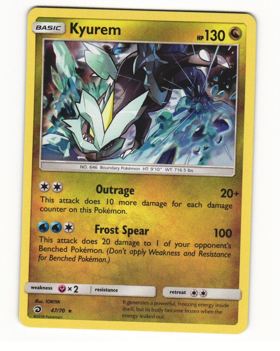 Kyurem 47/70 Rare 2018 Dragon Majesty Pokemon LP