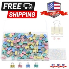 120 Pcs Small Multicolour Binder Clips, Paper Clamps for Office Work School a...