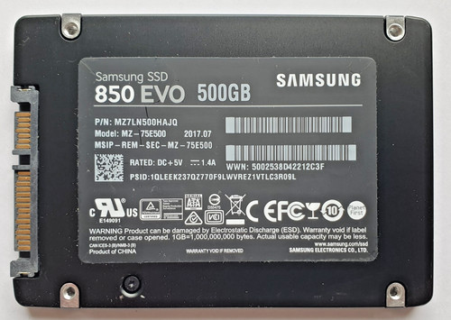 500 GB SATA III Samsung 850 EVO MZ-75E500 3D-NAND TLC SSD 2.5" Festplatte