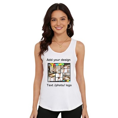 Women Birthday Gift Custom Photo Cotton Sleeveless Tank Top